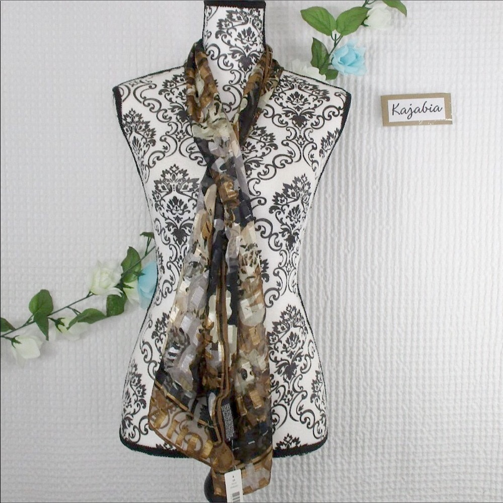 KIM ROGERS Sheer Floral Scarf NWT